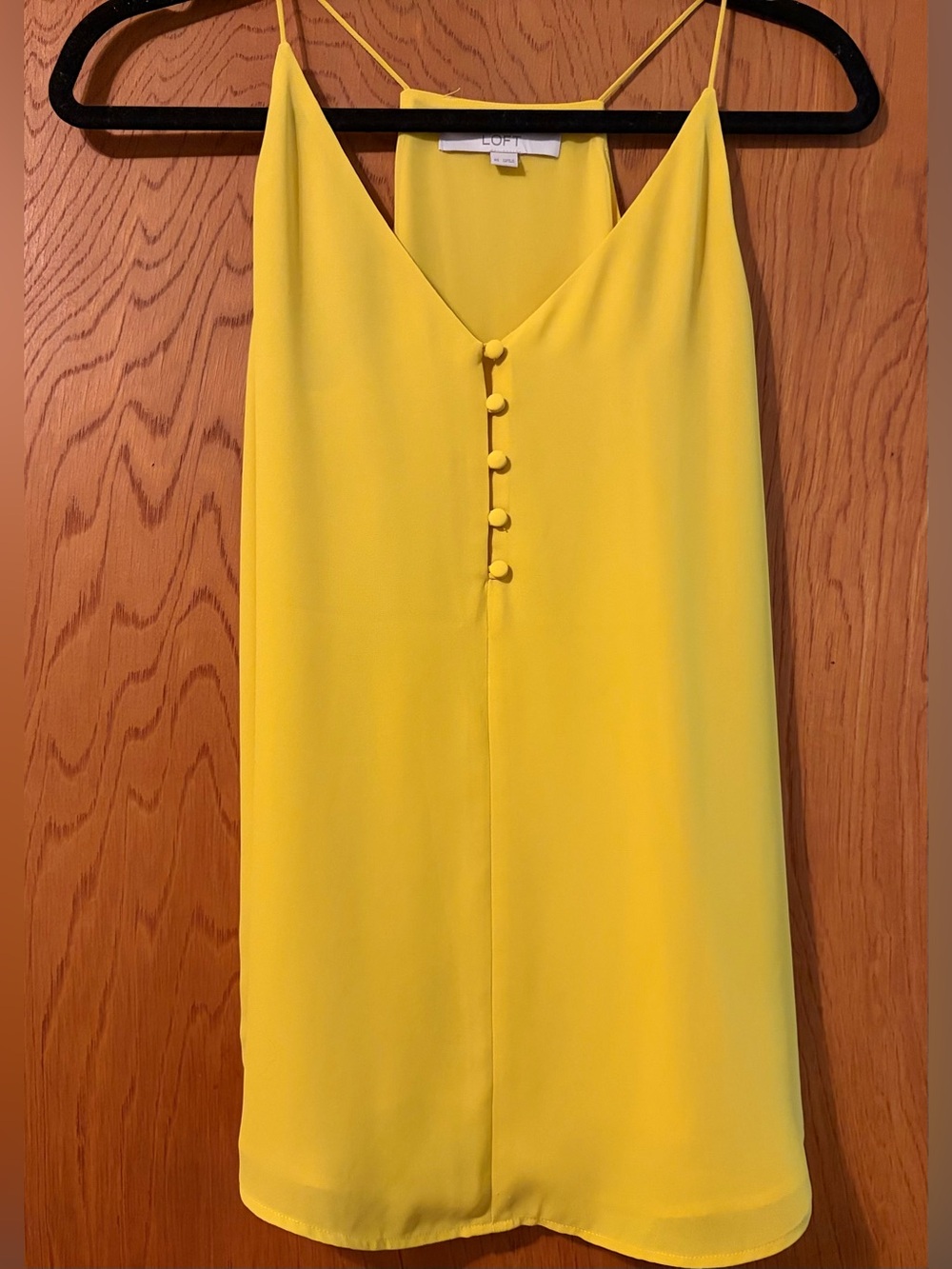 LOFT Bright Yellow V-Neck Button-Front Cami
